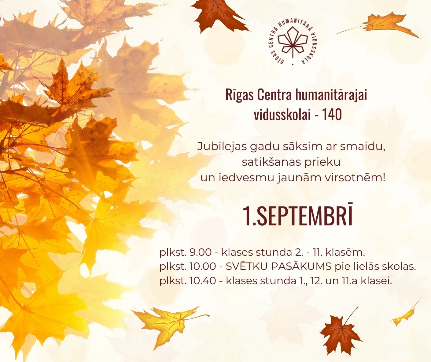 1. septembris – Rīgas Centra humanitārā vidusskola